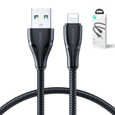 Cabo de cabo para iPhone USB - Lightning 2.4a Série SUPPASS 1.2 M Preto