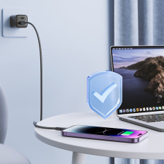 Cabo de cabo para iPhone USB - Lightning 2.4a Série SUPPASS 1.2 M Preto