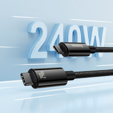 Kabel Tungsten Gold USB-C 480MB / S 240W 2M Svart kabel