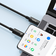 Kabelinė volframas auksas USB-C 480MB / s 240W 2M juoda kabelis