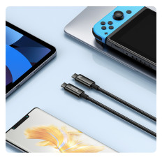 Kabelinė volframas auksas USB-C 480MB / s 240W 2M juoda kabelis