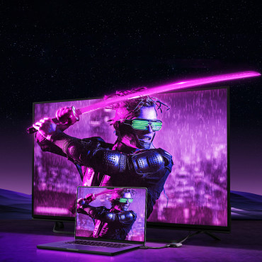 2in1 προσαρμογέας HDMI διανομέας 4K 60Hz αμφίδρομος airjoy 1m μαύρο