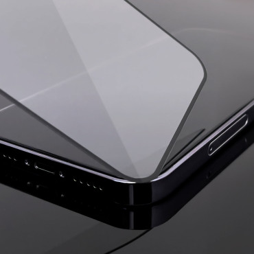 2x gehärtetes Glas für den gesamten Bildschirm mit einem Rahmen für iPhone 15 Pro Max Black einstellen