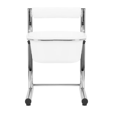 Bacia para pedicure com altura ajustável, cromo — vista frontal