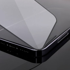 Kaljeno staklo za cijeli zaslon s okvirom za iPhone 15 Pro max crno