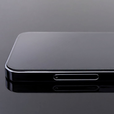 Kaljeno staklo za cijeli zaslon s okvirom za iPhone 15 Pro max crno