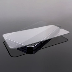 Härdat glas på hela skärmen med en ram för iPhone 15 PRO Black
