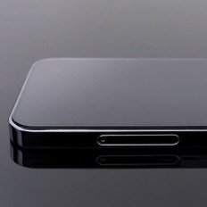 Härdat glas på hela skärmen med en ram för iPhone 15 PRO Black