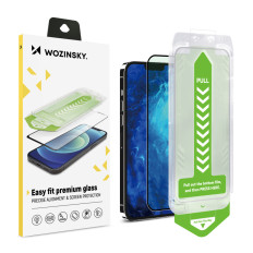 Verre trempé 9H avec cadre de montage pour iPhone 13 Pro Premium Verre Noir