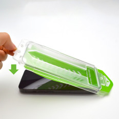 Verre trempé 9H avec cadre de montage pour iPhone 13 Pro Premium Verre Noir