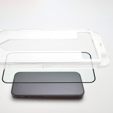 Verre trempé 9H avec cadre de montage pour iPhone 13 Pro Premium Verre Noir