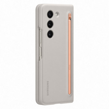 2in1 Silikonbeutel für Galaxie mit Falten 5 + Slim Case Beige