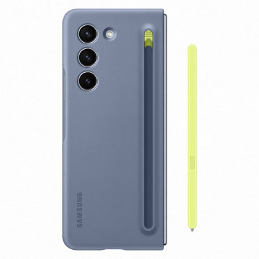 2in1 Caso de silicone para galáxia com dobra 5 + estilete Case Slim Blue
