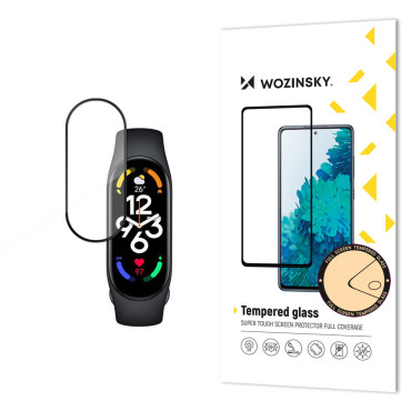 Duurzaam gehumeurd glas voor het hele scherm met een frame voor Xiaomi Mi Band 8 Full Lijm Zwart