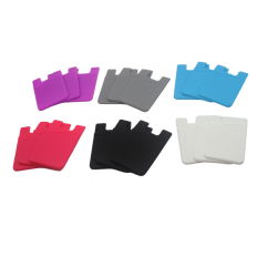 Zelfklevende behuizing voor creditcards op de achterkant van de telefoon Silicone Blue