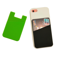 Custodia tascabile autoadesiva per carte di credito sul retro del telefono. Bianco in silicone