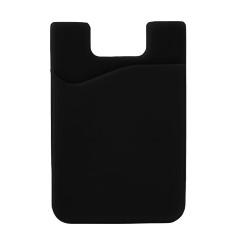 Zelfklevende Pocket Case voor creditcards op de achterkant van de telefoon Silicone Black