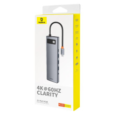 11W1 HUB USB-C Adapter för USB-C PD 4X USB HDMI VGA AUX RJ45 SD TF GRAY