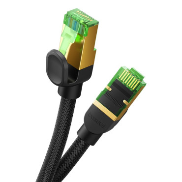 Brzi mrežni kabel LAN RJ45 Cat.8 40Gbps pleteni 5m crno