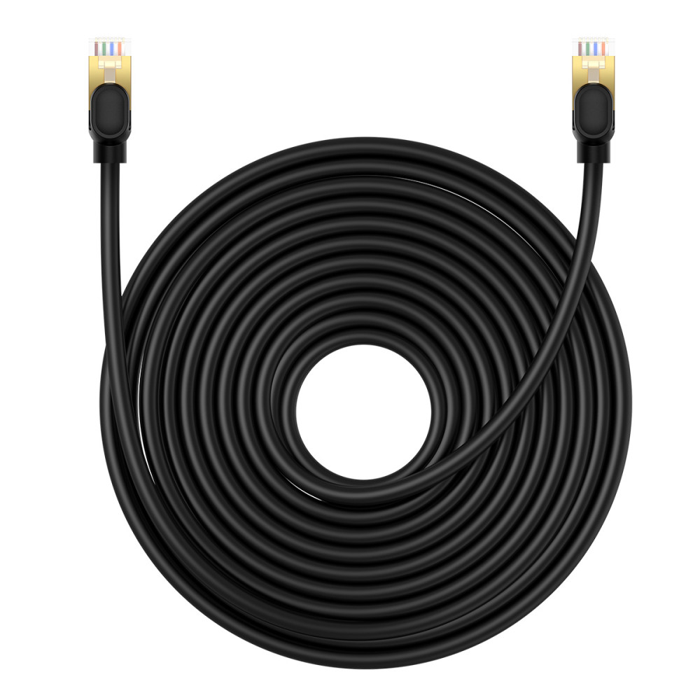 Omrežni kabel LAN RJ45 Ethernet visoka hitrost CAT.8 40Gbps 15m črna