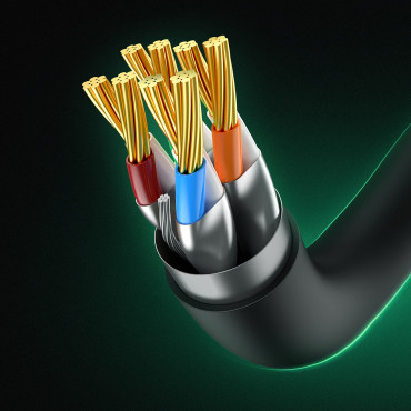 Hálózati kábel LAN RJ45 Ethernet nagysebességű Cat.8 40 Gbps 5m fekete