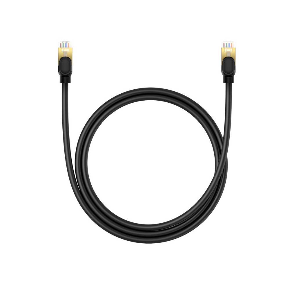 Cabo de rede LAN RJ45 Ethernet Cat Cat.8 40Gbps 1m Preto