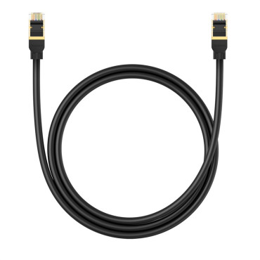 Cabo de rede LAN RJ45 Ethernet Cat Cat.8 40Gbps 1m Preto