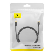 Cabo de rede LAN RJ45 Ethernet Cat Cat.8 40Gbps 1m Preto