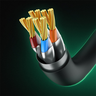 Netwerkkabel LAN RJ45 Ethernet Hoge snelheid CAT.8 40GBPS 1M Zwart