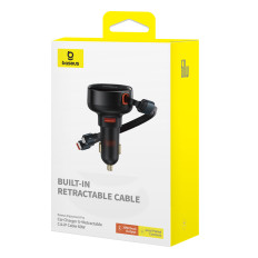Billaddare med USB-A och med en kollaps USB-C iPhone 60W svart