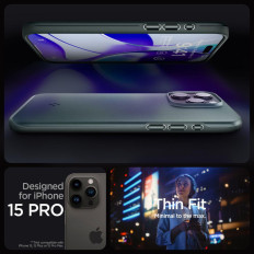 Skyddsväska för iPhone 15 Pro tunn passform grön