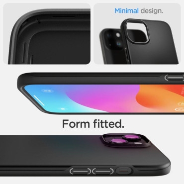 Caso de proteção para iphone 15 mais fina fit preto