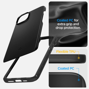 Caso de proteção para iphone 15 mais fina fit preto