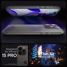 Funda protectora para iPhone 15 Pro Fit Fit Grey