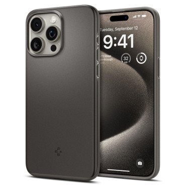 Skyddsfodral för iPhone 15 Pro Max tunn passform Metallgrå