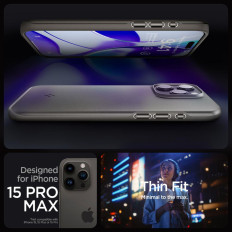 Skyddsfodral för iPhone 15 Pro Max tunn passform Metallgrå