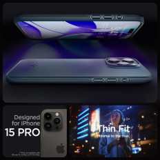 Étui de protection pour iPhone 15 Pro Thin Fit bleu marine bleu