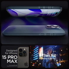 Funda protectora para iPhone 15 Pro Max Fit Fit Metal Negro