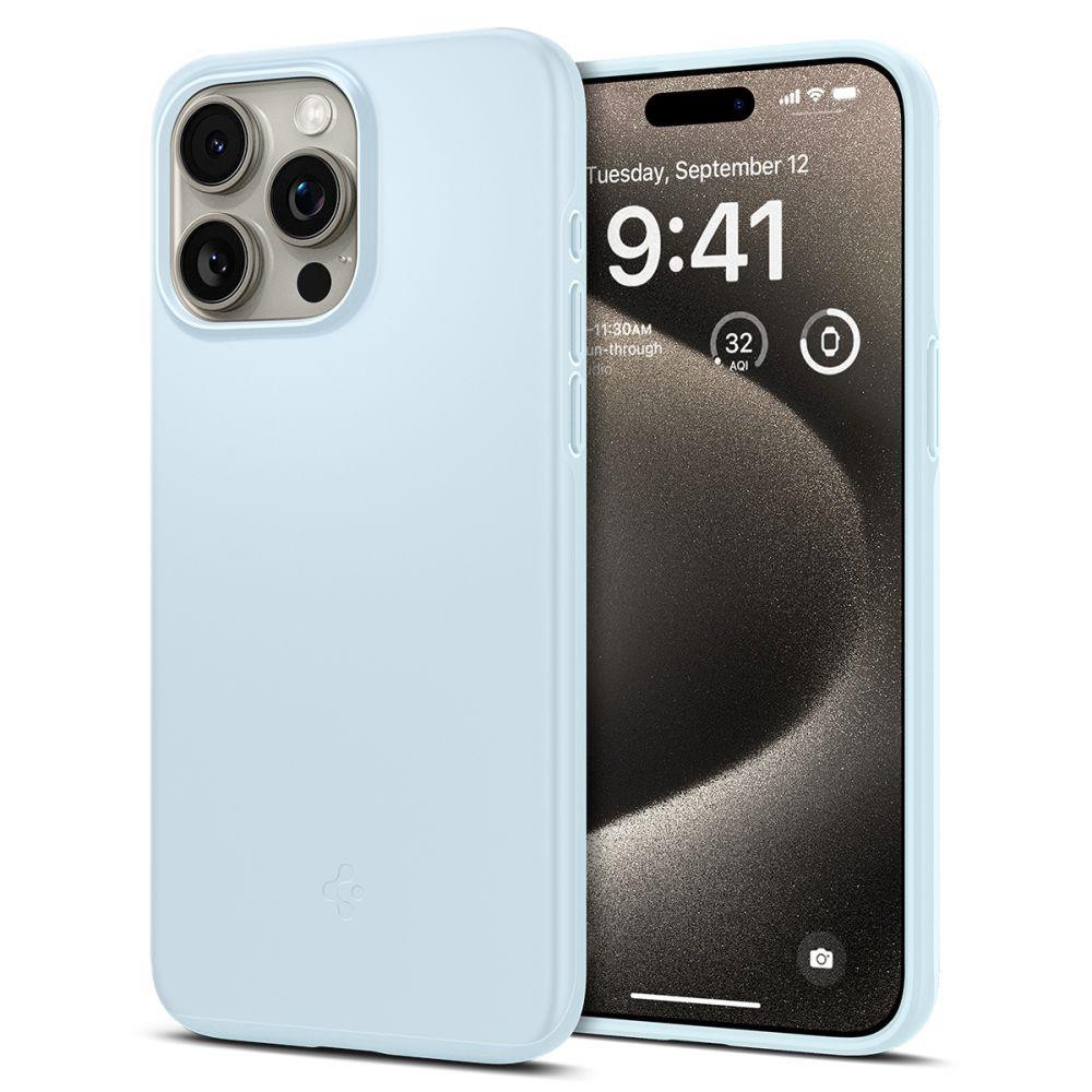 Skyddsväska till iPhone 15 Pro Max tunn passform ljusblå