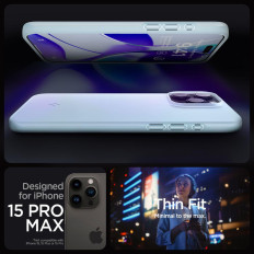 Capa protetora para iPhone 15 Pro Max Fit Fit Light Azul