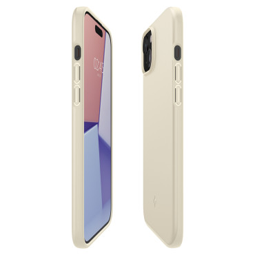 Skyddsväska till iPhone 15 plus tunn passform beige