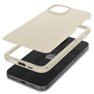 Skyddsväska till iPhone 15 plus tunn passform beige