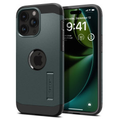 Grūts bruņas MagSafe Case ar stendu iPhone 15 Pro Green