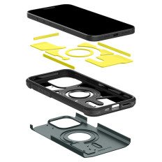 Kemény páncél Magsafe tok állvánnyal az iPhone 15 Pro Green számára