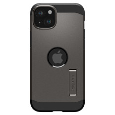 Tough Armour Magsafe Case met een standaard voor iPhone 15 metallic grijs