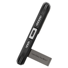 Tvrdé brnění magsafe pouzdro s stojanem pro iPhone 15 Metallic Grey