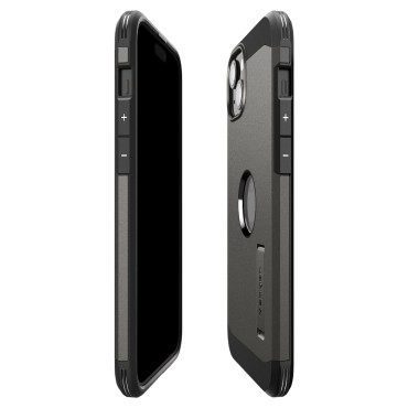 Tvrdé brnění magsafe pouzdro s stojanem pro iPhone 15 Metallic Grey
