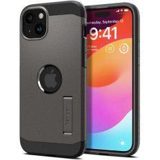 Tough Armor Magsafe Case z iPhone 15 plus kovinsko sivo