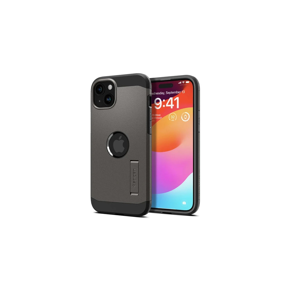 Tough Armor Magsafe Case z iPhone 15 plus kovinsko sivo