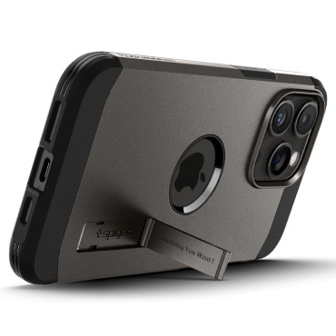 Tough Armor Magsafe case on iPhone 15 Pro metallic gray